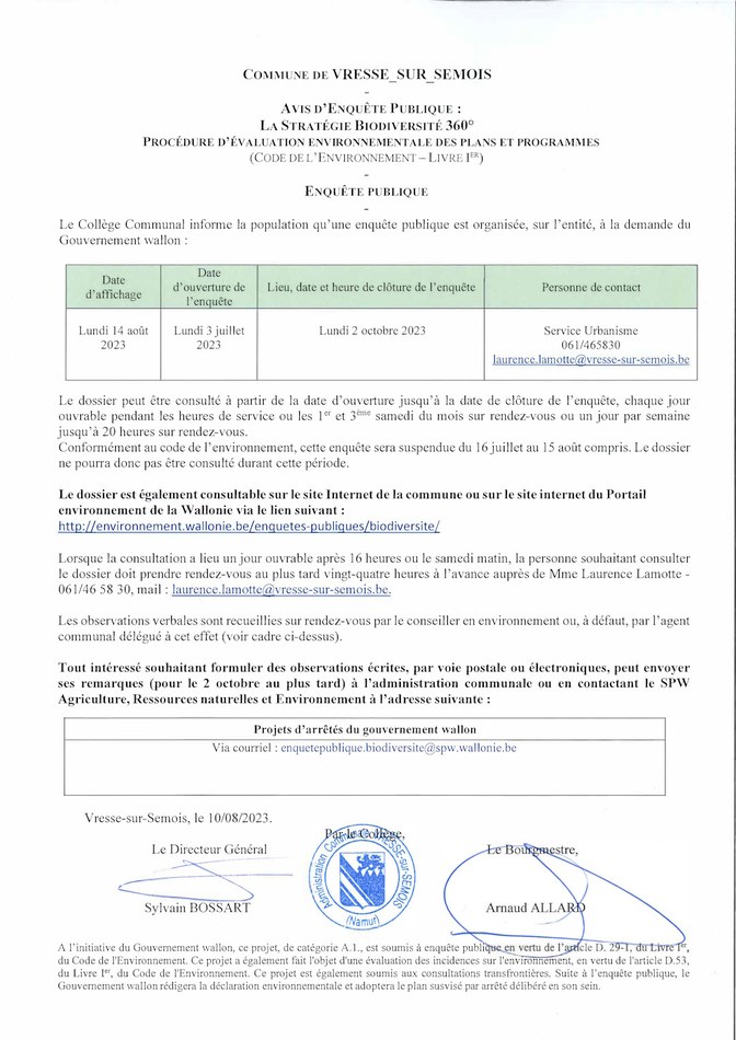 Affiche enquête publique bio