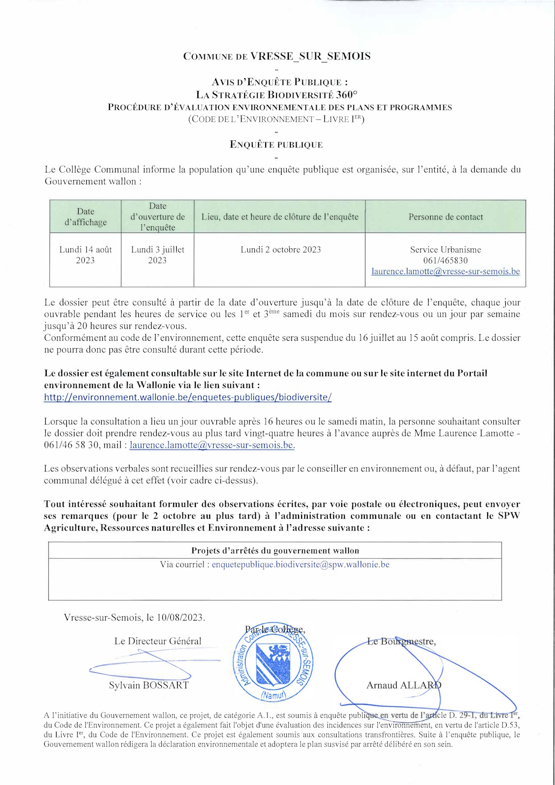 Affiche enquête publique bio