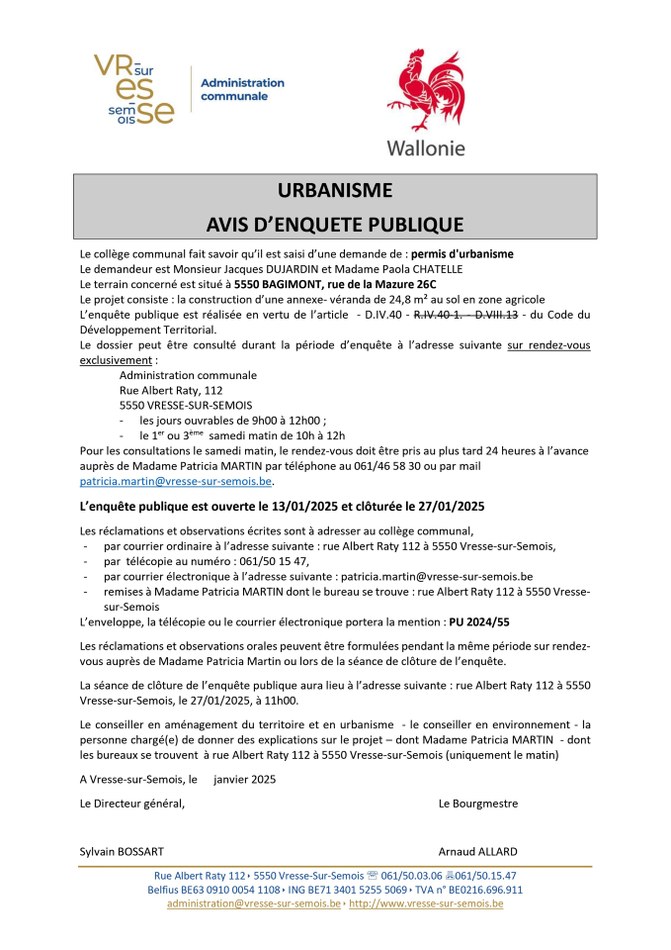 avis d'enquête publique - urbanisme