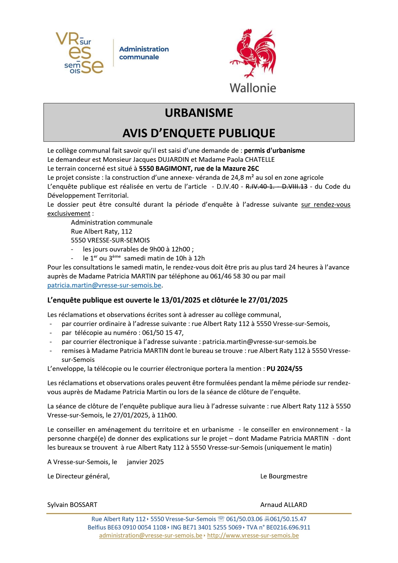 avis d'enquête publique - urbanisme