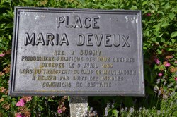 Plaque commémorative Maria Deveux - Sugny