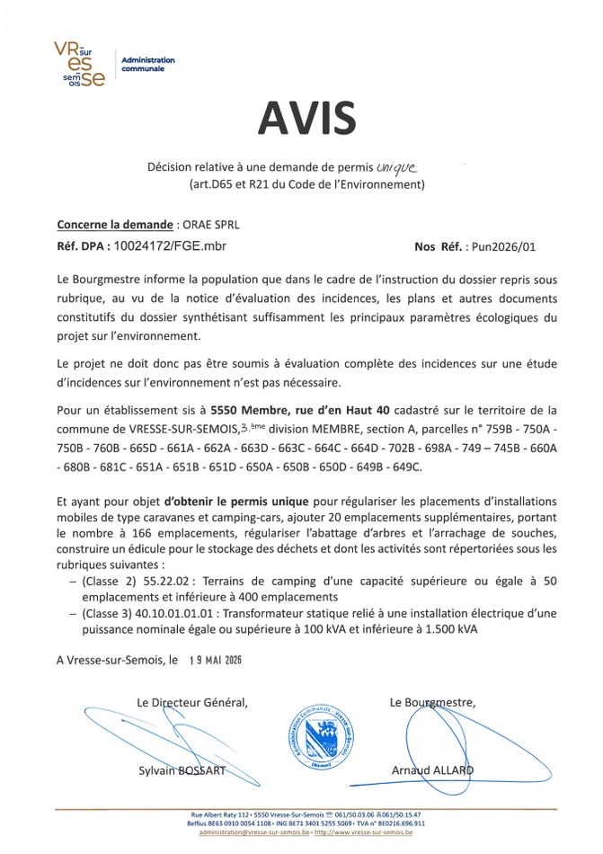 AVIS DECISION PUN2026 01 PAS DE Etude Incidence Environnement page 0001